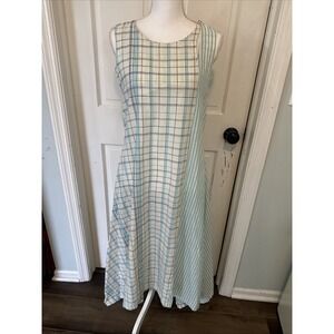 Project Eve Handkerchief Hem BlueDress Women's Sz S/10 Boho Fairy Plaid &Stripes